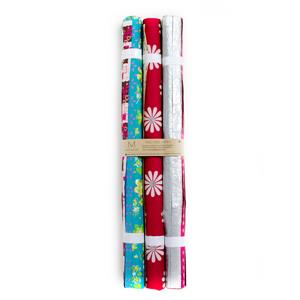 ASSORTED HAND SCREEN PRINTED RECYCLED PAPER GIFT WRAPS (SET OF 15)