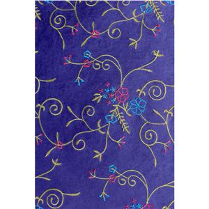 HANDMADE EMBROIDERY PAPER GIFT WRAP BLUE